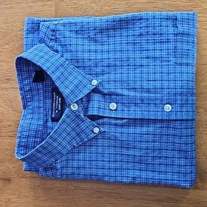 Short sleeve button down shirt blue